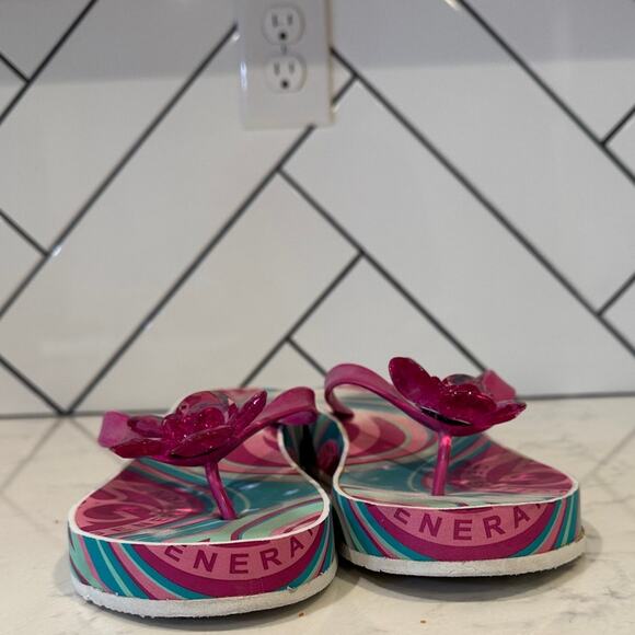 BCBGeneration platform flip flops pink gem flower accent size 10 Y2K baddie - Picture 7 of 9